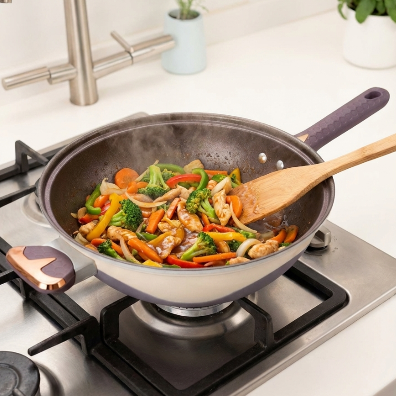 Wok multifonctionnel antiadhésif