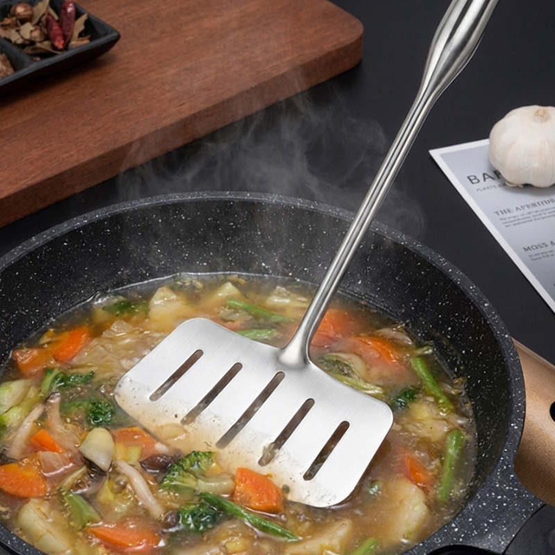 Spatule wok inox