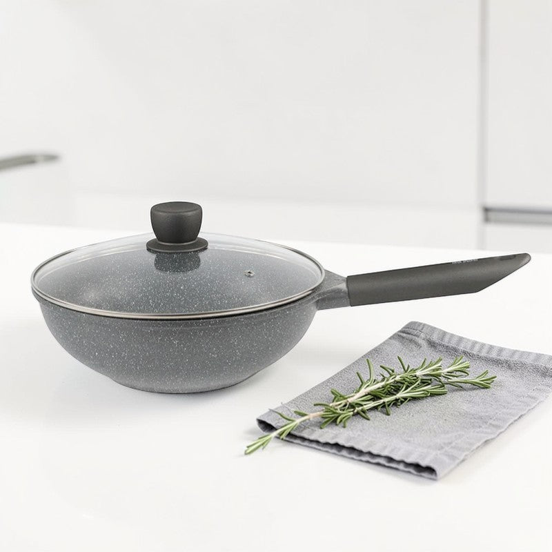 Wok antiadhésif gris