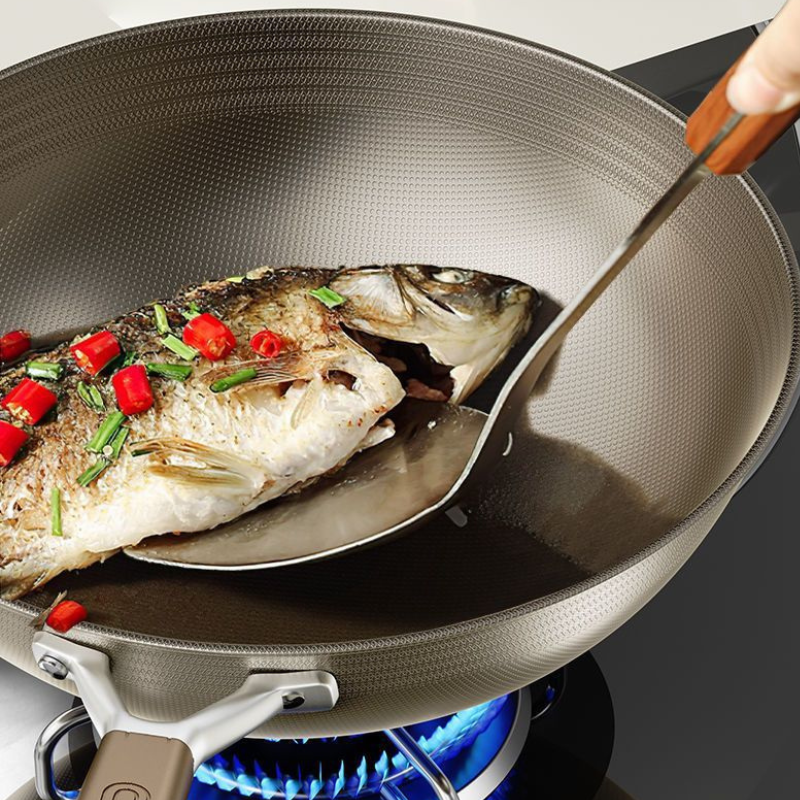 Wok antiadhésif titane induction