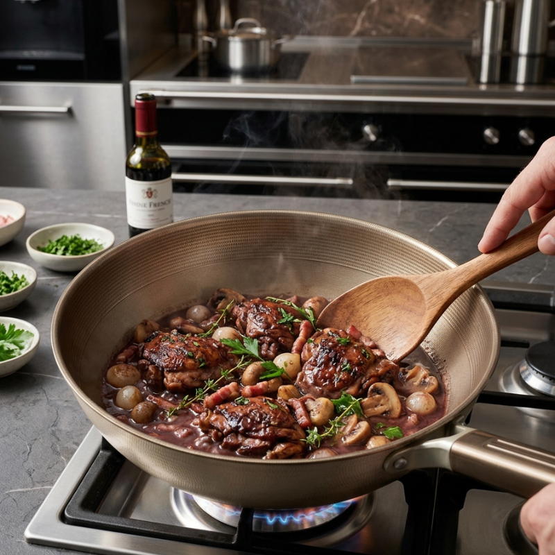 Wok antiadhésif titane induction