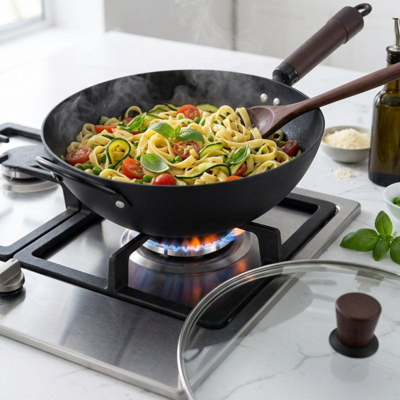 Wok sans revêtement induction