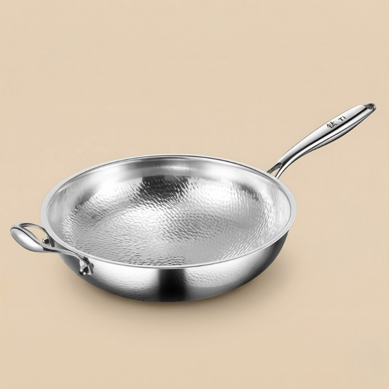 Wok inox martelé