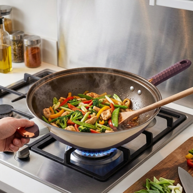 Wok multifonctionnel antiadhésif