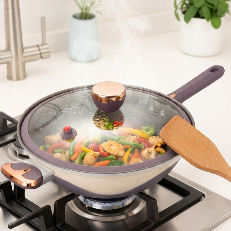 Wok multifonctionnel antiadhésif