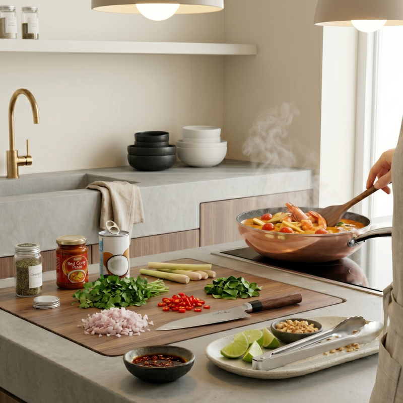 Wok professionnel Monska en acier avec poignée ergonomique