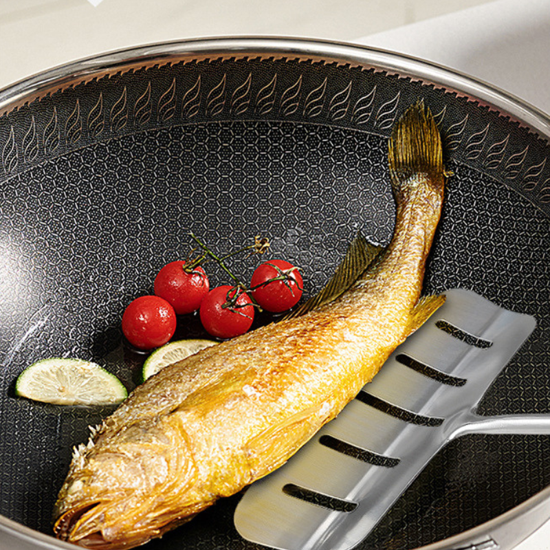 Spatule wok inox