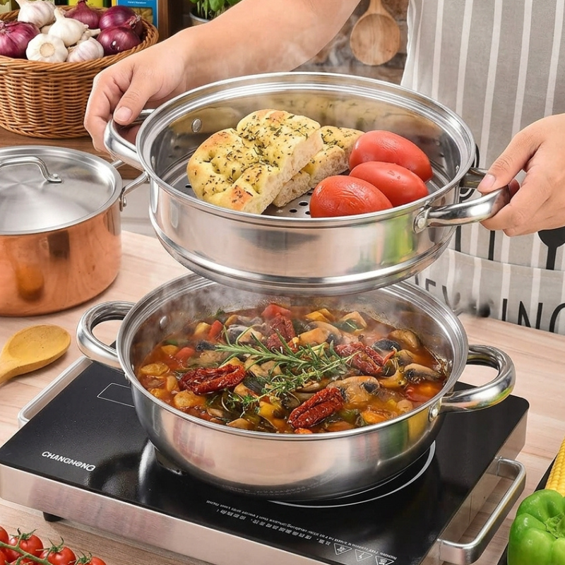 Set wok cuiseur vapeur