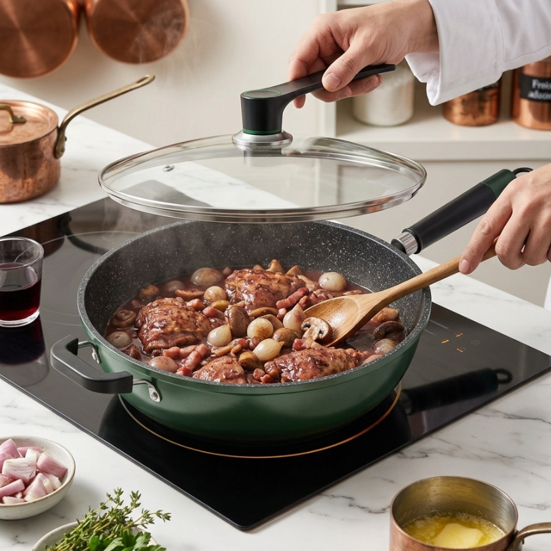 Wok vert foncé