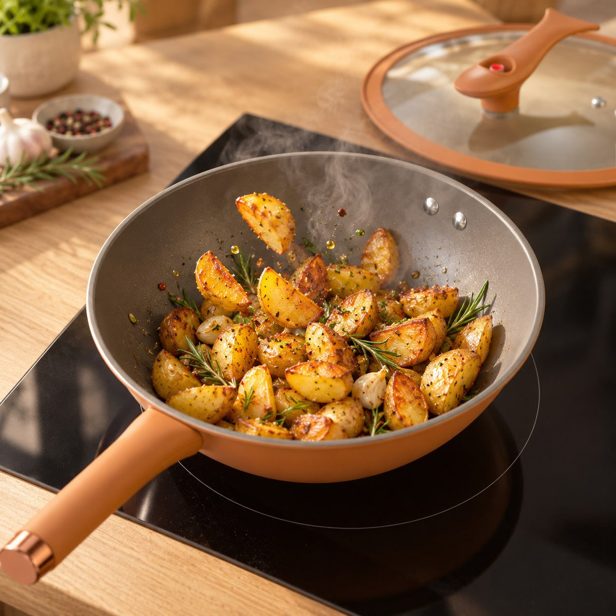 Le wok qualité professionnelle en cuisson Image