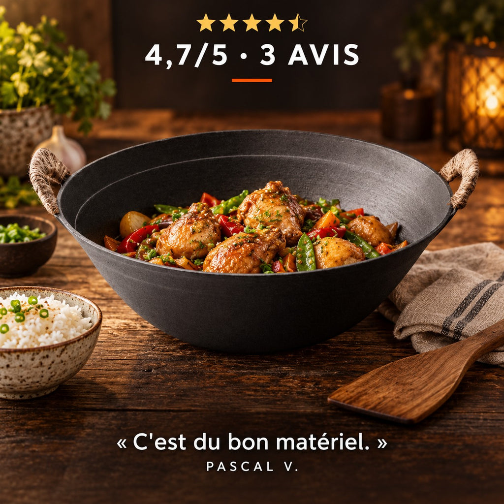 Le Ontake Wok en Fonte, 4,7/5 · 3 AVIS · « C'est du bon matériel. » · Pascal V.