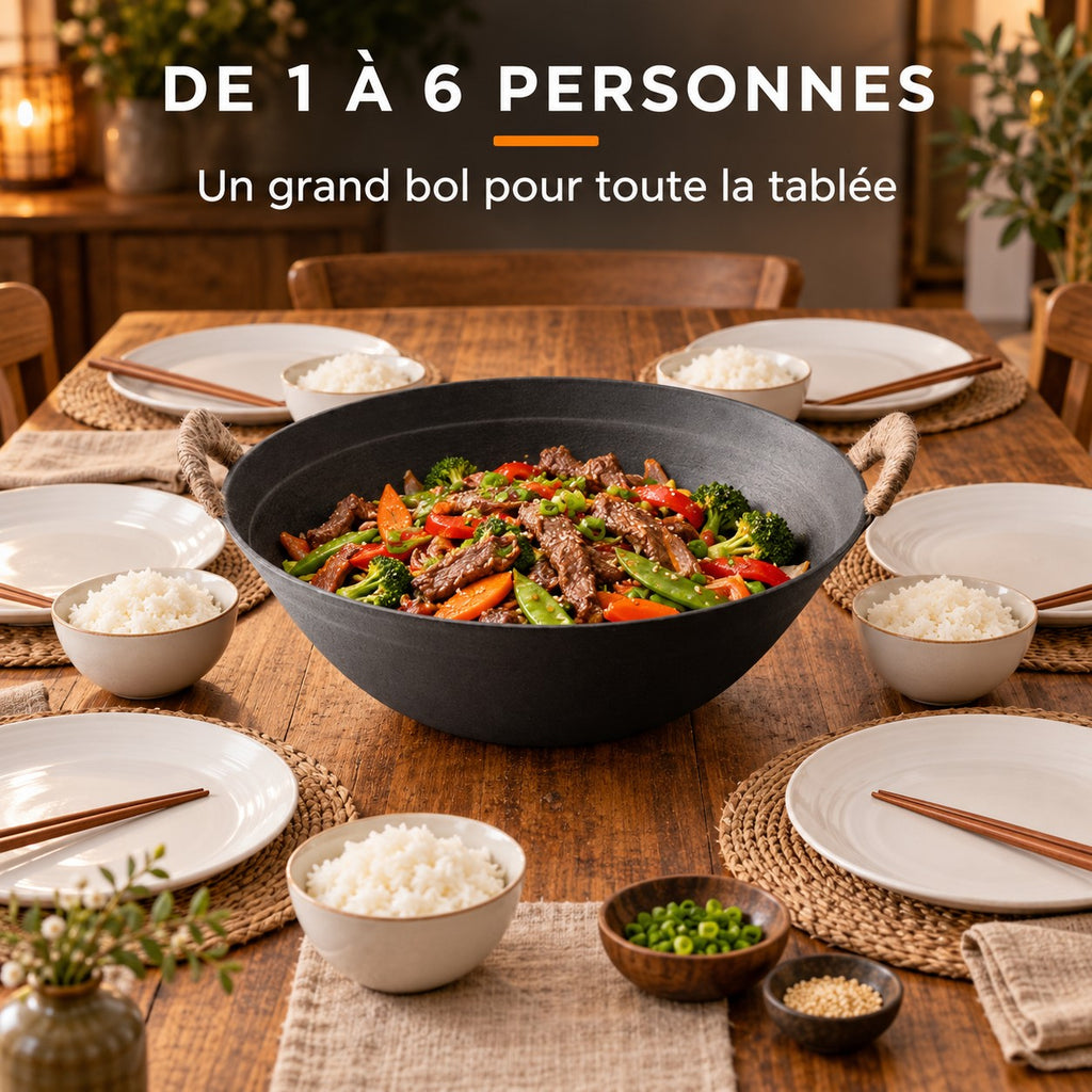 Le Ontake Wok en Fonte, DE 1 À 6 PERSONNES : Un grand bol pour toute la tablée