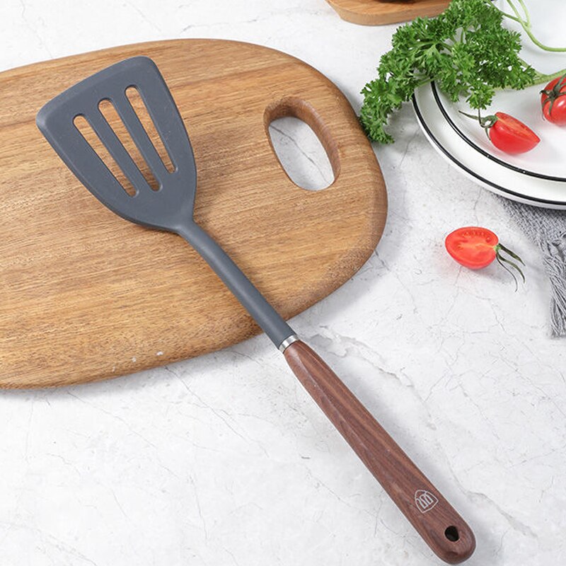 Set de 2 spatules wok en silicone, set de spatules fixes et fendues,  revêtement | bol