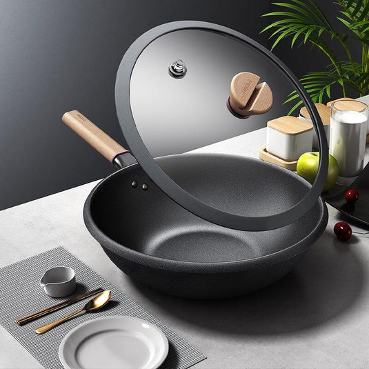Wok avec Couvercle en Verre