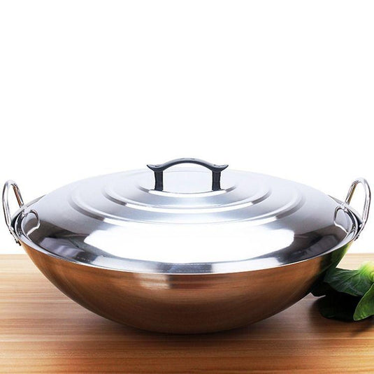 Wok et son Couvercle en Inox