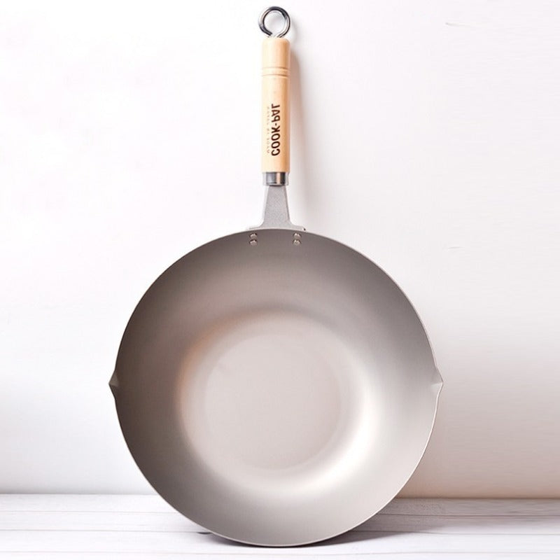 Wok avec Poignée Bois