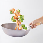 Wok avec Poignée Bois