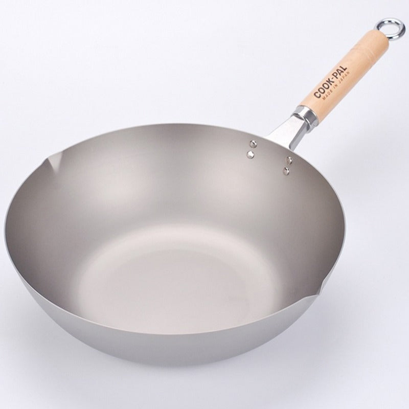 Wok avec Poignée Bois